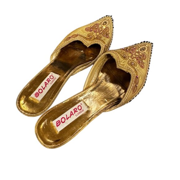 Vintage Bolaro Beaded Genie Slip-On Shoes — Size 9 - Picture 4 of 5